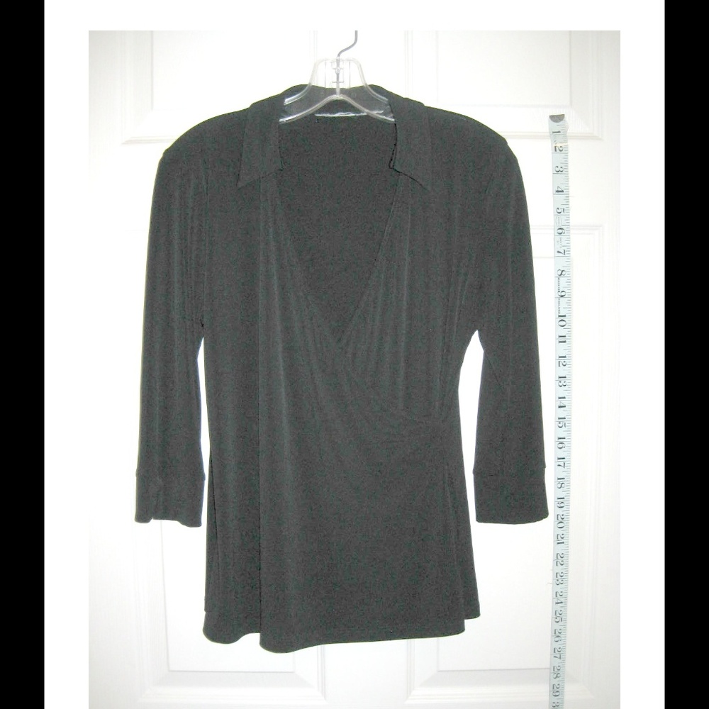 Black Surplice Blouse